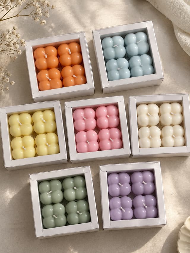 Small Dusty Bubble Candles pack of 4